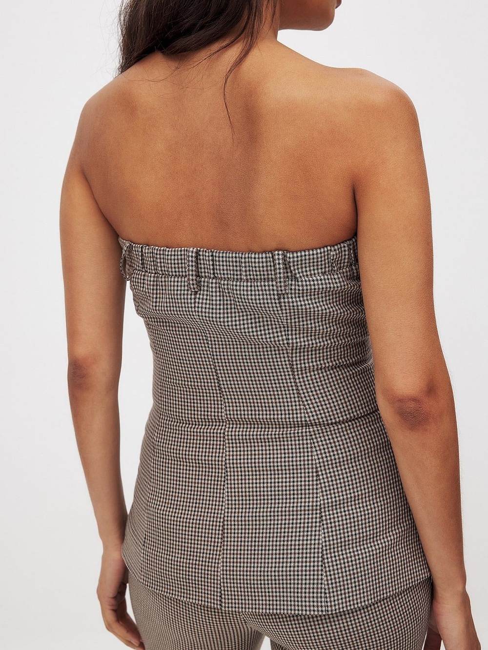 Strapless Button-Front Top - Picture 2 of 4
